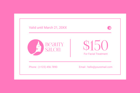 Gift Voucher Offer for Beauty Salon Services Gift Certificate Design Template