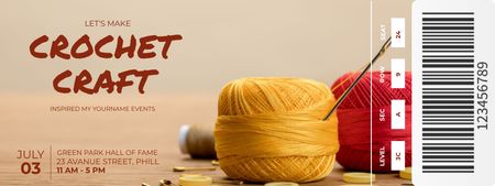 Ontwerpsjabloon van Ticket van Crochet Craft With Balls of Yarn