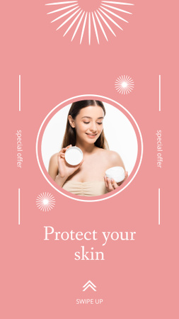 Plantilla de diseño de New Skincare Product Ad with Cream Instagram Story 