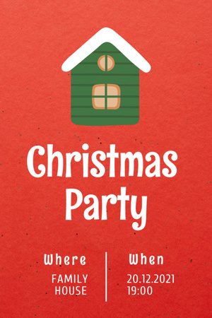 Christmas Party Announcement Invitation 6x9in Design Template