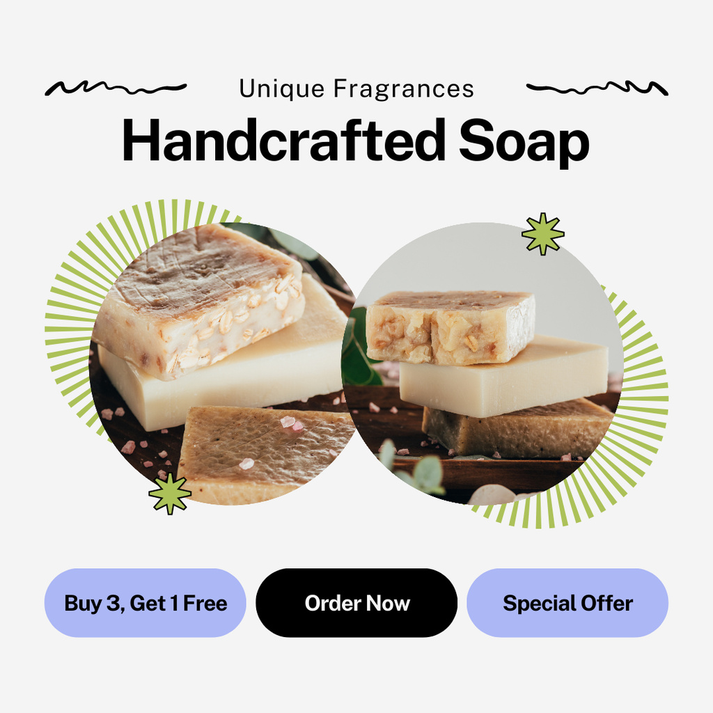 Modèle de visuel Handmade Soap with Delicate Texture Offer - Instagram AD