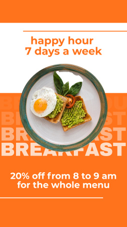 Discount Offer on Delicious Breakfast Instagram Story tervezősablon