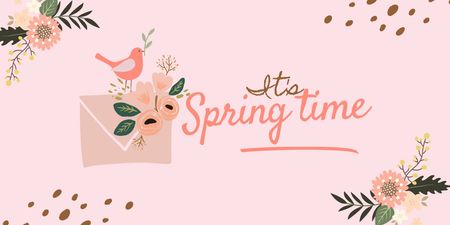 Platilla de diseño Greeting to Spring Time Twitter