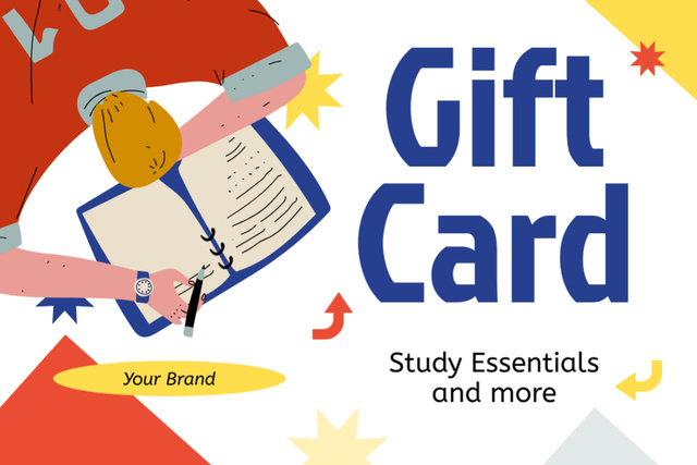 Gift Voucher for Study Goods Gift Certificate Tasarım Şablonu