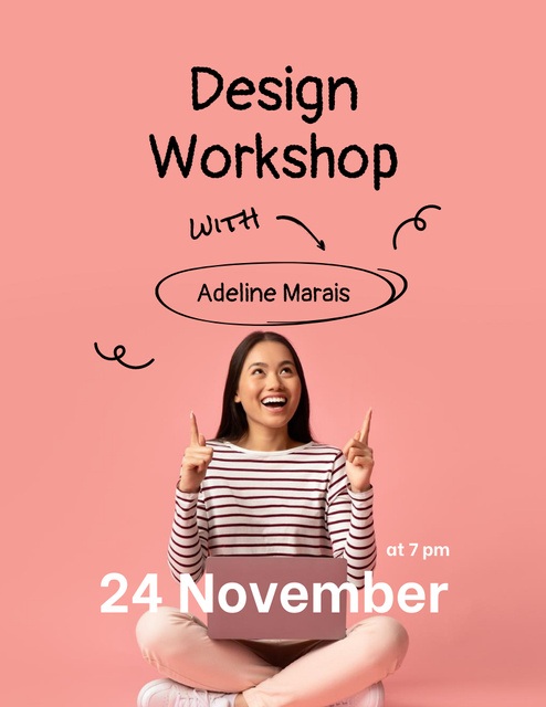 Workshop Event Announcement about Design Flyer 8.5x11in Modelo de Design