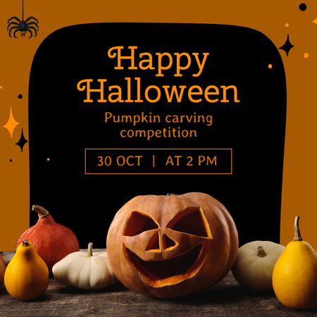 Pumpkin Carving Competition For Halloween Announcement Animated Post Design Template