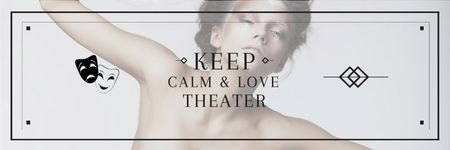Ontwerpsjabloon van Email header van Citation about love to theater