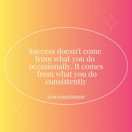 Inspirational Phrase about Success Instagram Πρότυπο σχεδίασης