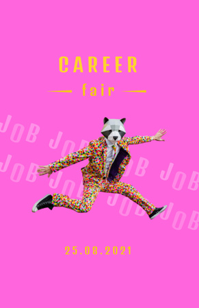 Career Fair announcement with funny man Flyer 5.5x8.5in Design Template