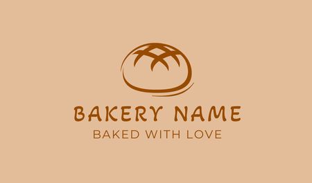 Bakery Services with Bread Illustration Business card Šablona návrhu
