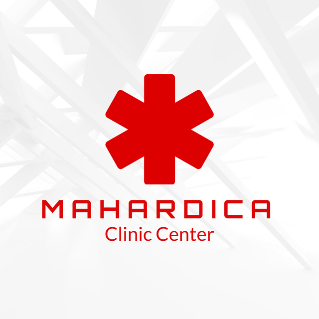 Emblem of Hospital  with Red Cross Logo Design Template