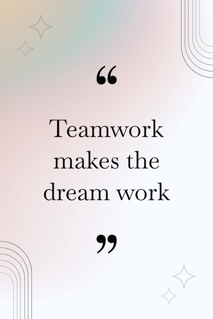 Phrase about Teamwork makes the Dream Work Pinterest Modelo de Design