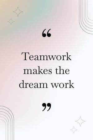 Фраза о том, что «Работа в команде делает мечту реальностью» Pinterest – шаблон для дизайна