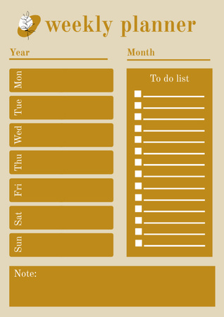 Modèle de visuel Liste de contrôle hebdomadaire minimaliste - Schedule Planner