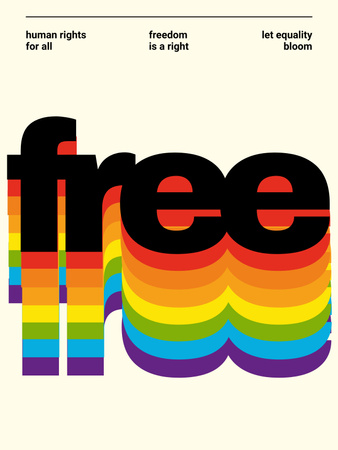Template di design Consapevolezza sulla tolleranza verso LGBT e diritti umani con una serie di frasi Poster US