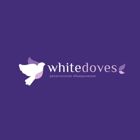 Religious Association with Flying Doves Birds Logo – шаблон для дизайна