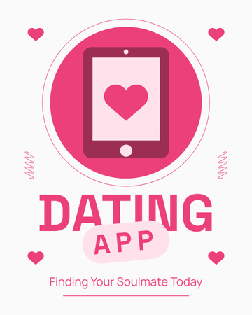 Modern Dating App Offer Instagram Post Vertical Design Template