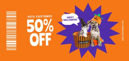 Platilla de diseño Exquisite Pets Costumes on Halloween Sale Offer Coupon Din Large