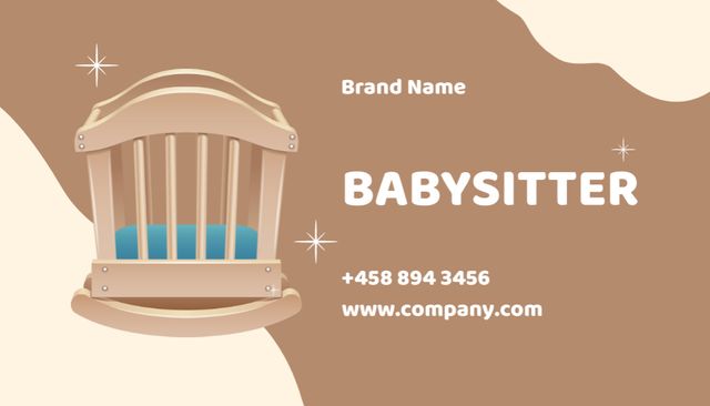 Babysitting Services Ad with Baby Cradle Business Card US Design Template