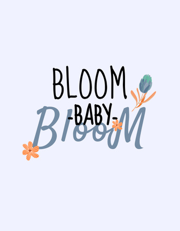 Baby Greeting with Flowers T-Shirt Design Template