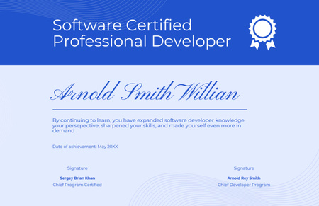 Award for Software Design Knowledge Certificate 5.5x8.5in Design Template