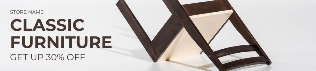 Classical Furniture Offer with Brown Wooden Chair Ebay Store Billboard Tasarım Şablonu