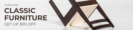 Designvorlage Classical Furniture Offer with Brown Wooden Chair für Ebay Store Billboard