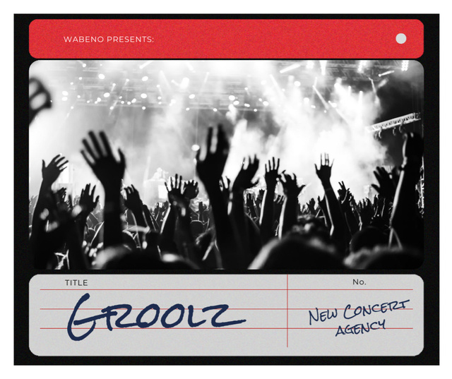 Concert Agency Services Ad with Crowd at Performance Facebook Tasarım Şablonu