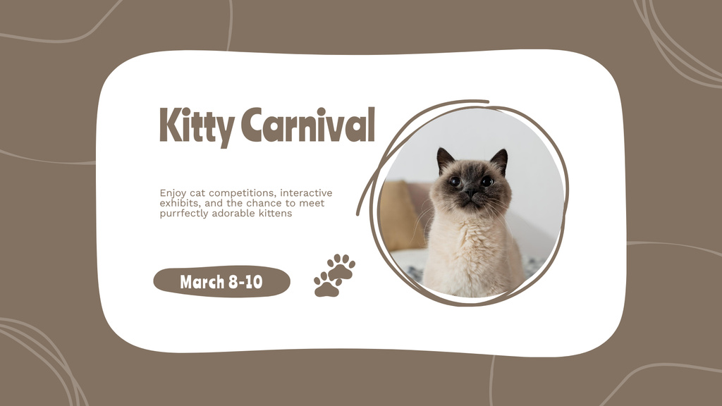 Announcement about Carnival of Pedigree Cats FB event cover Modelo de Design