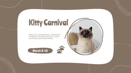 Template di design Annuncio sul Carnevale dei gatti di razza FB event cover