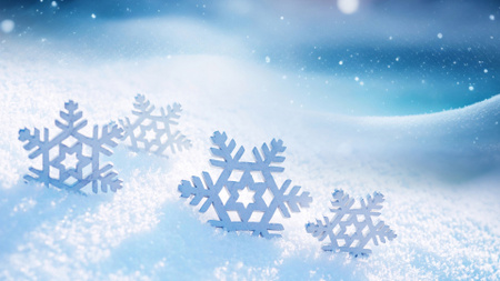 Ice Snowflakes on Snow Zoom Background Design Template