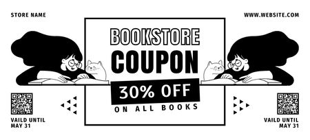 All Books Discount Coupon 3.75x8.25in Design Template