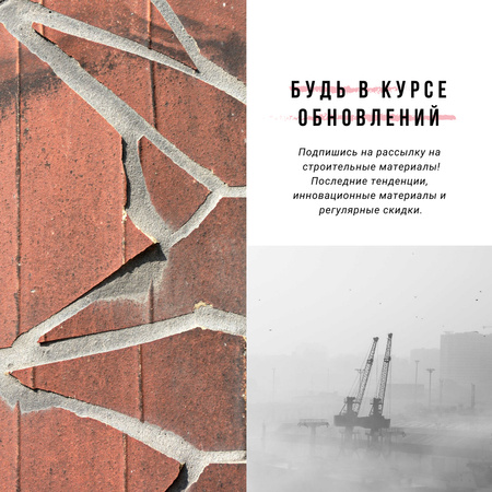 Industry News with Crane at construction site Instagram AD tervezősablon