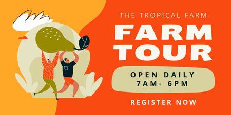 Tropical Farm Tour Offer Twitter Design Template
