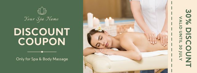 Ontwerpsjabloon van Coupon van Relaxing Massage Discount