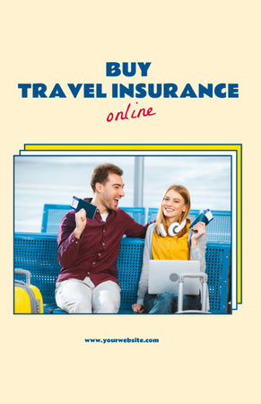 Offer to Buy Travel Insurance with Young Couple Flyer 5.5x8.5in Design Template