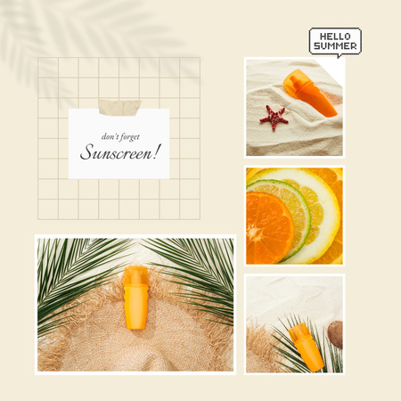 Don't Forget About Sunscreen In Summer Instagram Design Template