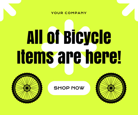 Template di design Tutti gli articoli per le biciclette sono qui Large Rectangle