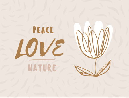 Eco Concept With Flower illustration Postcard 4.2x5.5in Design Template