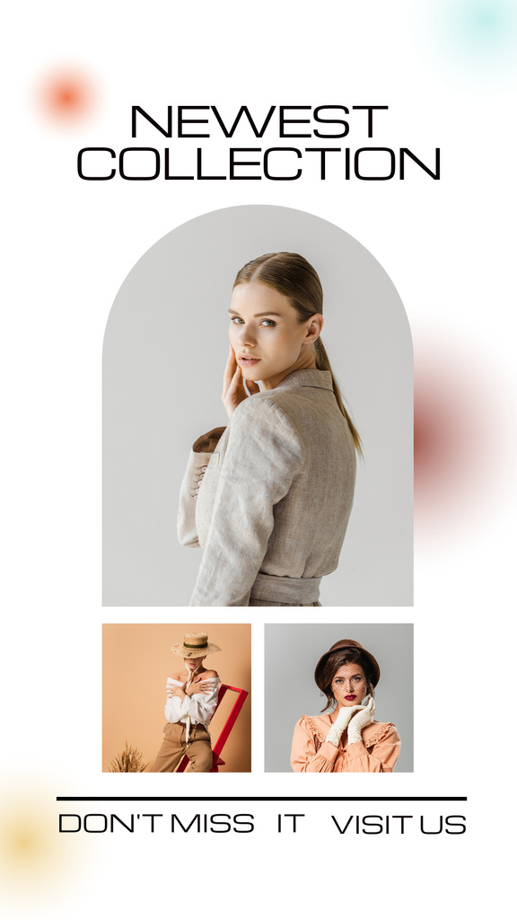 Designvorlage Newest Fashion Collection Of Outfits Offer für Instagram Story