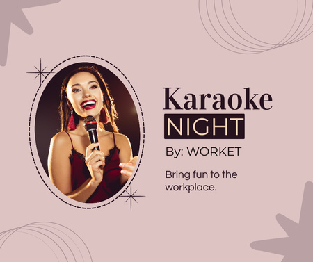 Karaoke night team building event Facebook Design Template
