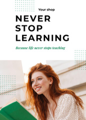 Wisdom About Learning With Woman Reading Book