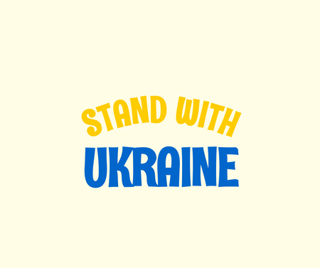 Stand with Ukraine Phrase in Yellow and Blue Facebook tervezősablon