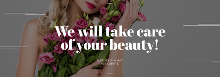 Ontwerpsjabloon van Tumblr van Beauty Services Ad with Fashionable Woman