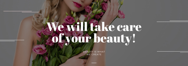 Beauty Services Ad with Fashionable Woman Tumblr Design Template