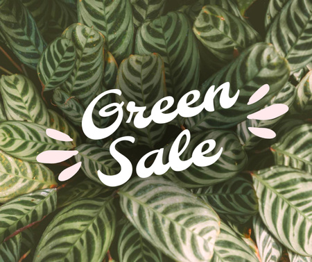 Plants Sale Announcement with Green Leaves Facebook Design Template