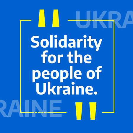Plantilla de diseño de Llamado a permanecer solidario con Ucrania en azul Instagram 