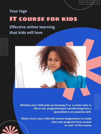 Designvorlage Programming Courses for Kids Ad für Poster US