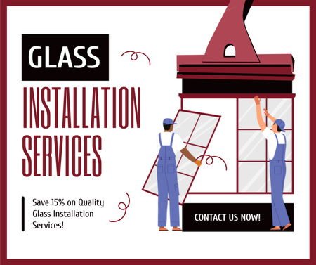 Glass and Windows Installation Services Facebook Design Template