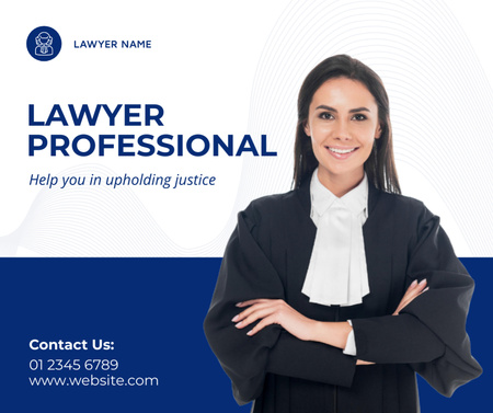 Professional Lawyer Ad with Confident Woman Facebook Design Template